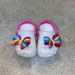 Glitter JoJo Siwa Crocs with bow🎀 baby size 4
